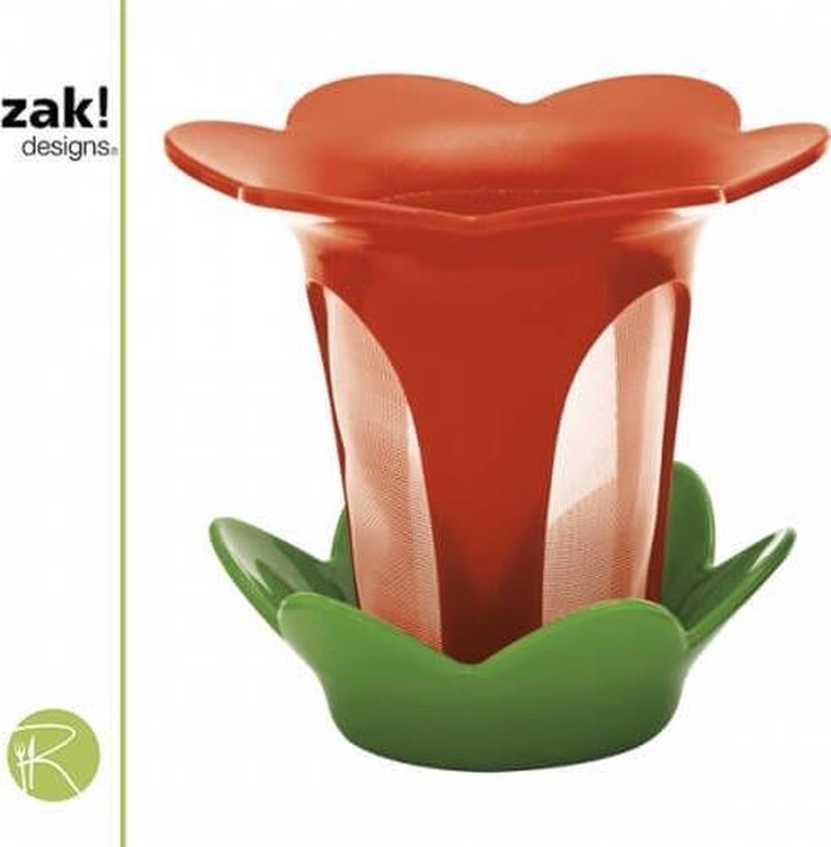 Zak!Designs Tea Story - Thee Filter met Houder - Bloem - Oranje