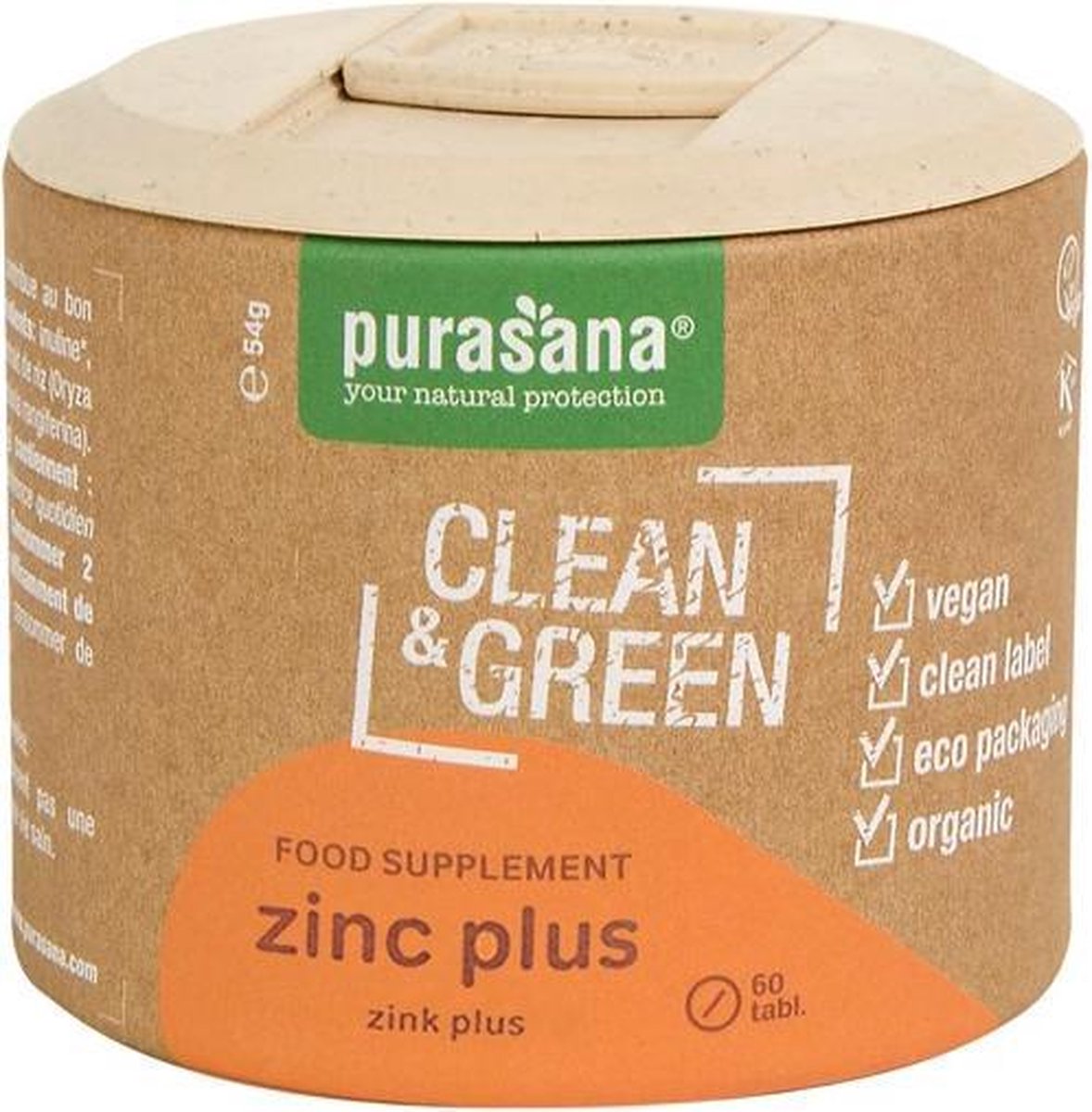 Clean & Green Zinc Plus (60 Tabletten) - Purasana