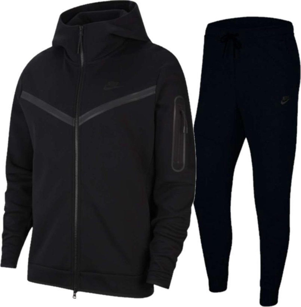 Nike Tech Fleece Trainingspak Senior - Zwart - Maat L