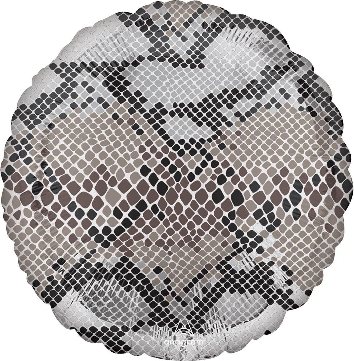 Anagram Folieballon Snake 43 Cm Wit/grijs