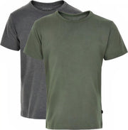 Minymo T-shirt Jongens Katoen Grijs/groen 2 Stuks Maat 134