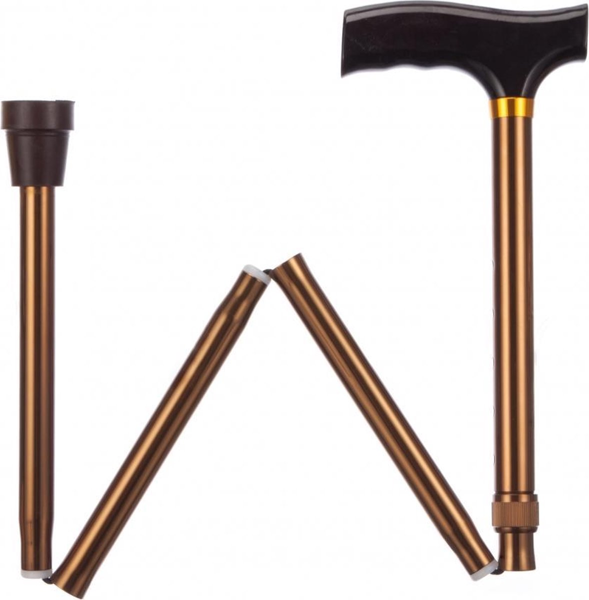 Opvouwbare wandelstok - brons 84 - 94 cm