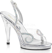 Fabulicious Sandaal met enkelband -37 Shoes- FLAIR-457 US 7 Transparant/Zilverkleurig