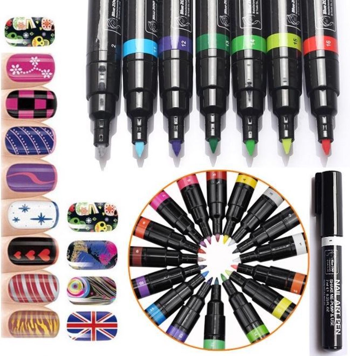 1 Nail Art Pen Geel 7ml|Nagelversiering|Make-up|Nagellak|Nagels Kleuren Verven