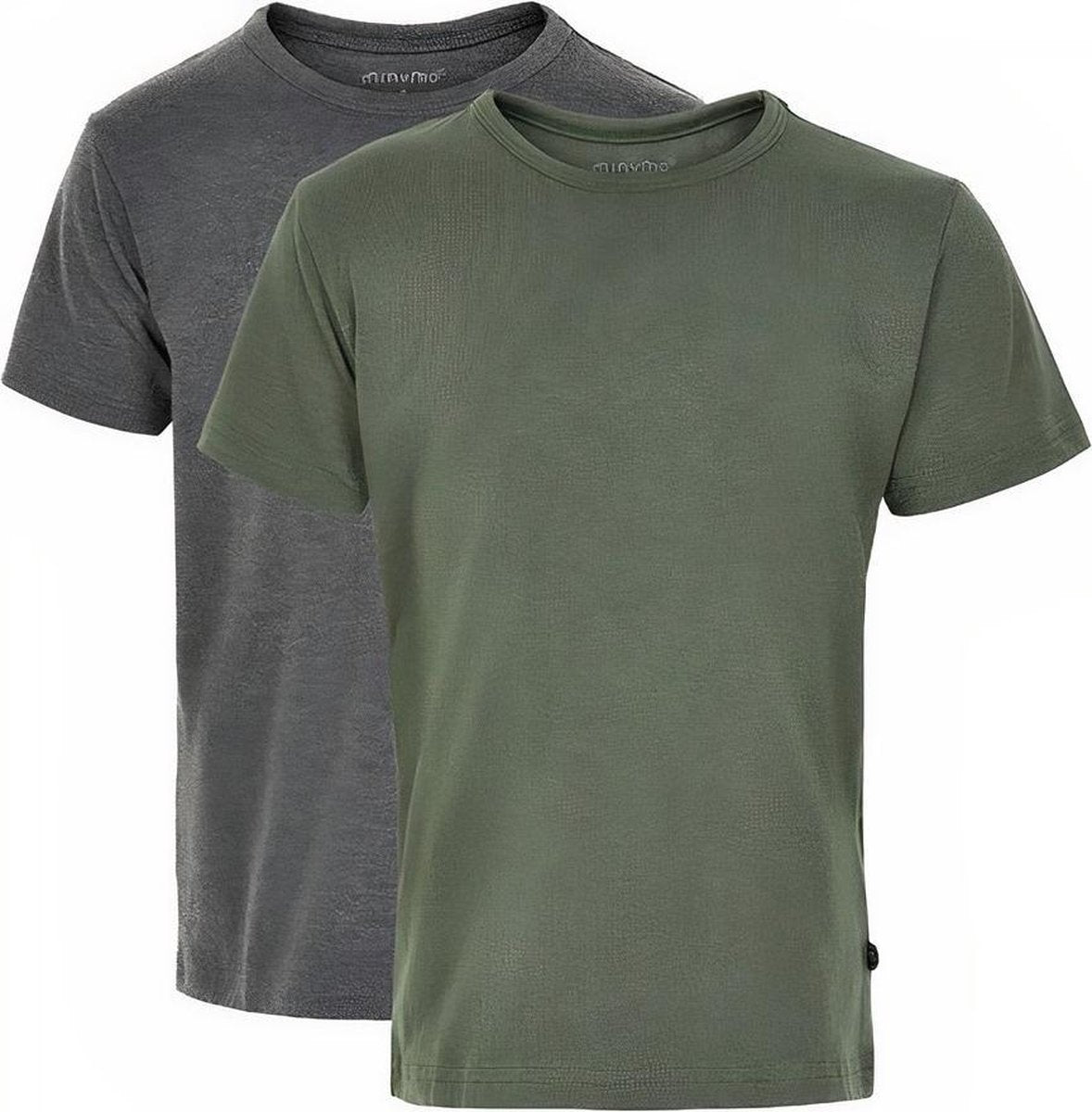 Minymo T-shirt Jongens Katoen Grijs/groen 2 Stuks Maat 116