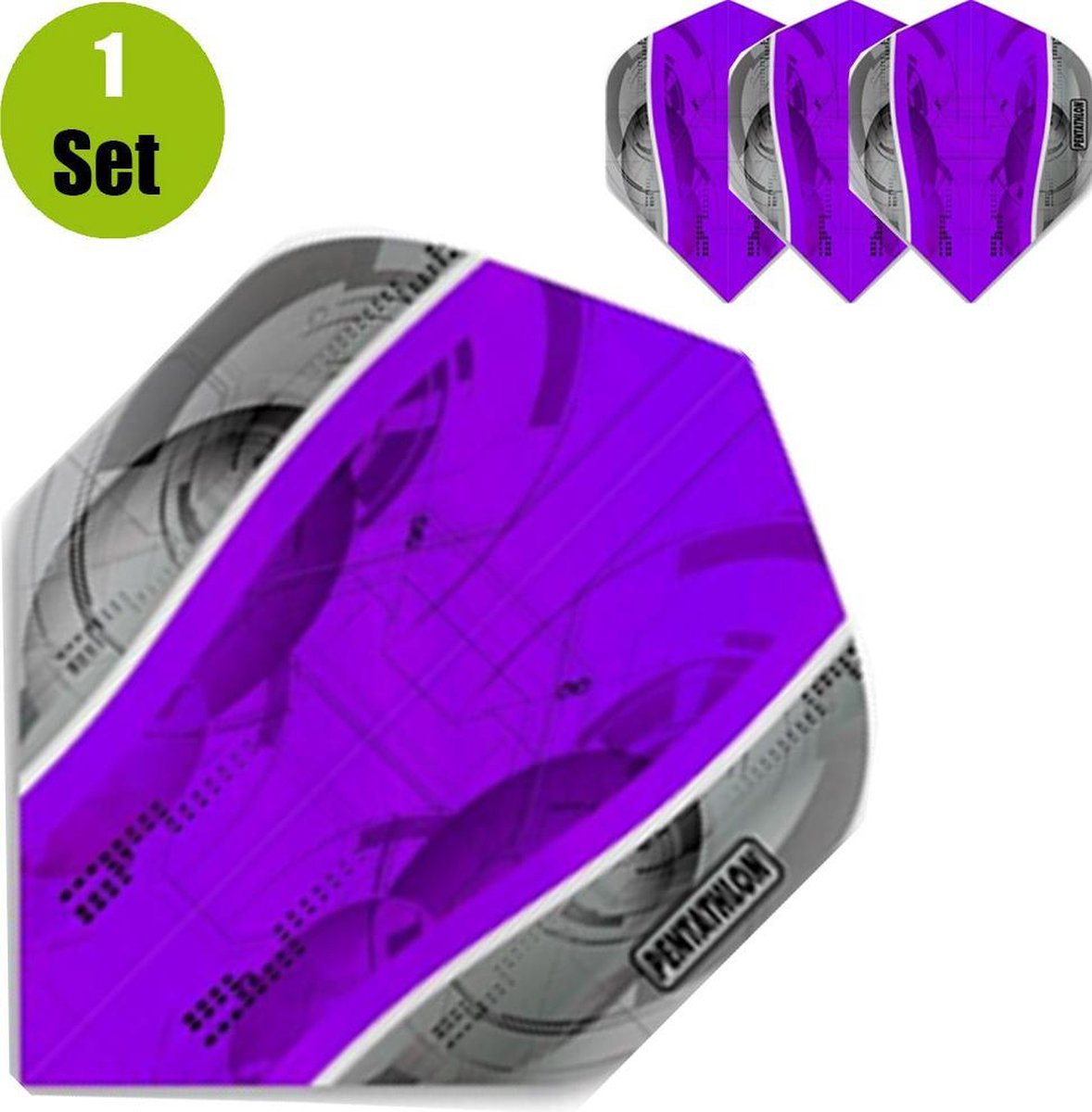 Pentathlon Silver Edge Dartflights - Paars- ()