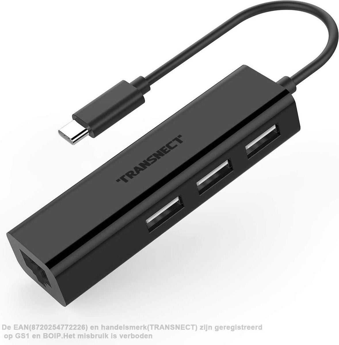 USB C Hub – USB C Adapter - 3 USB Port met 1 LAN – Voor Macbook