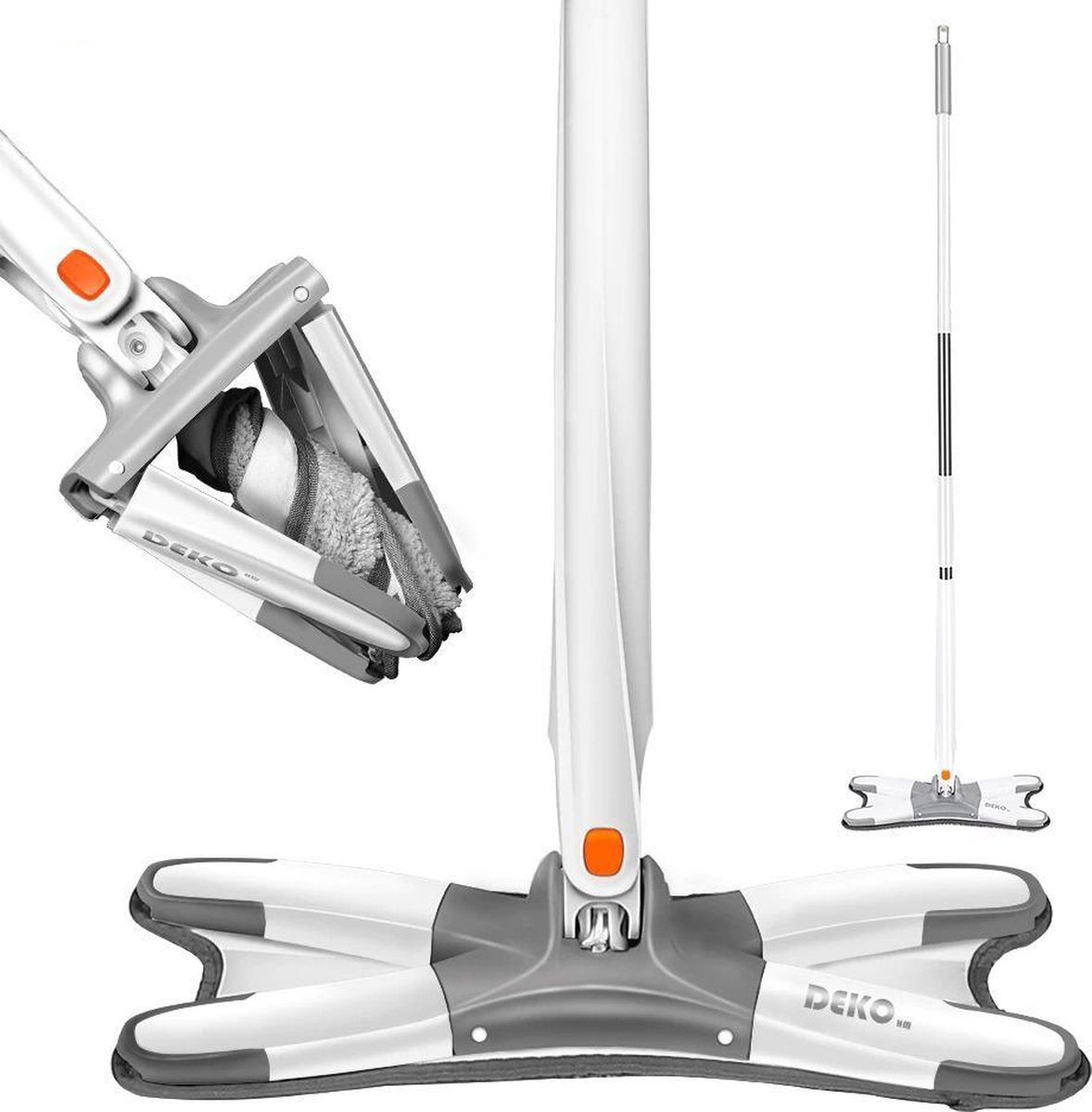 Deko X-Type Vloerwisser - Vloertrekker - Dwijl - Microverzel - 37cm Wisbreedte - 360° Draaibaar - 2 Gratis Vloerpads