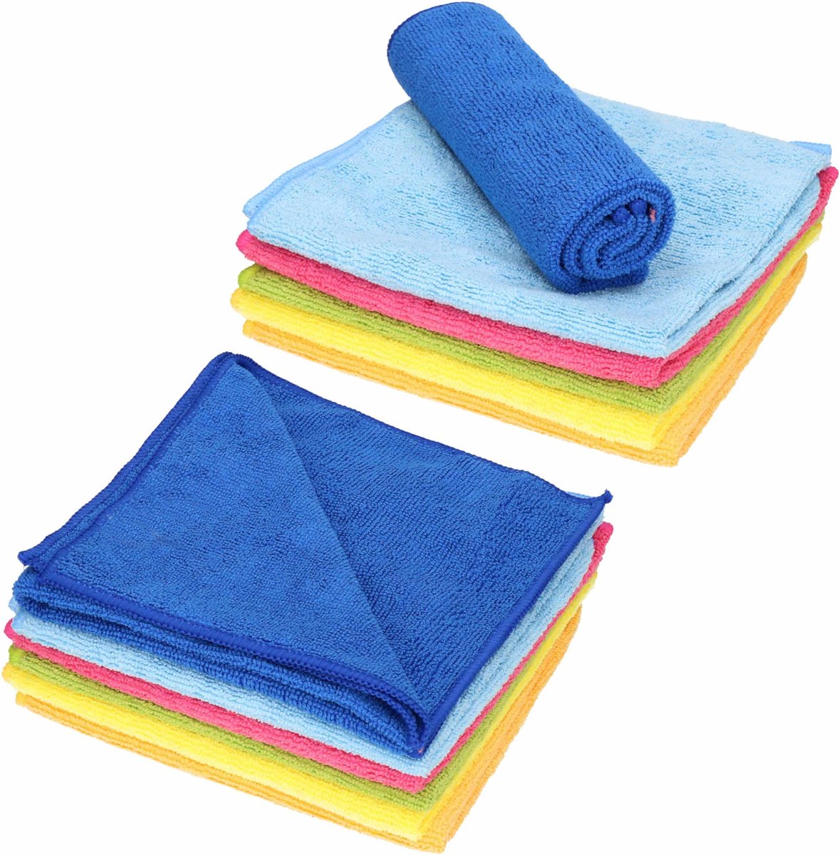 12x Sorbo microvezeldoek gekleurd 40 x 40 cm - Vaatdoeken microvezel - Micorvezeldoekjes