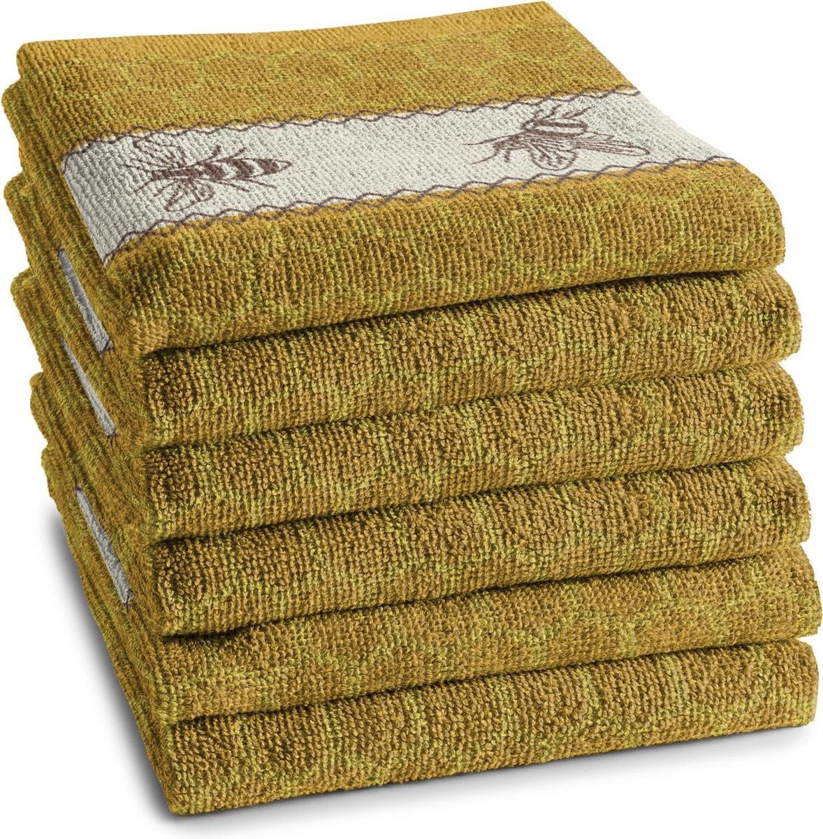 DDDDD Bees - Keukendoek - Yellow - 6 stuks
