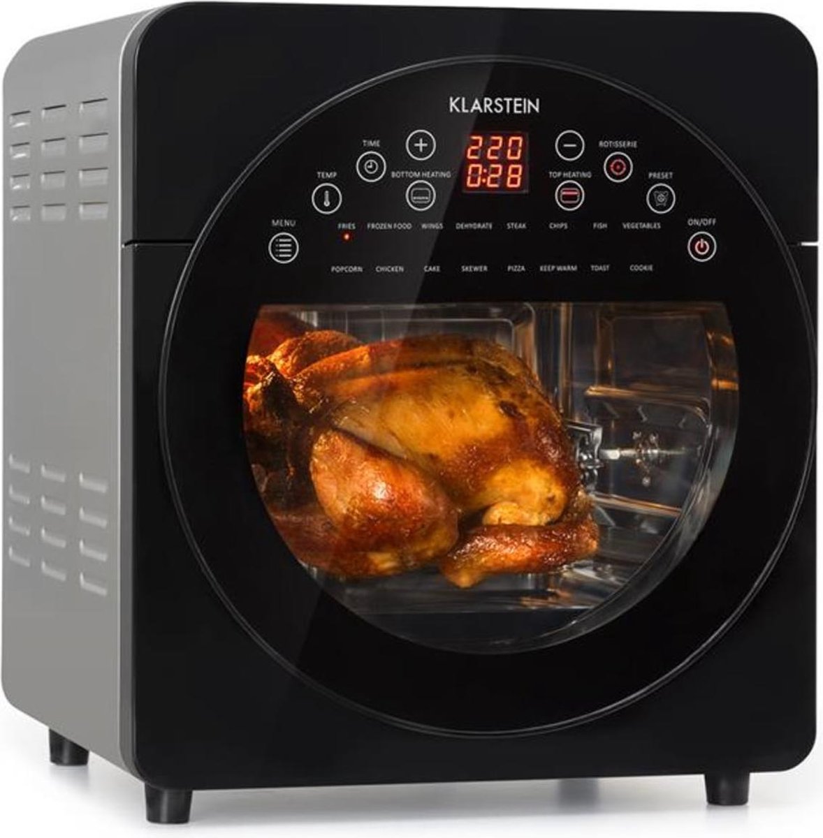 AeroVital easy touch heteluchtfriteuse 1700W 14l timer 16 programma's zwart