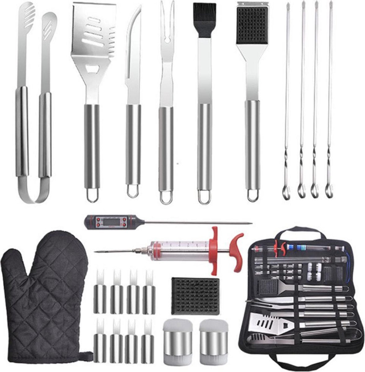 BBQ Accessoires - 25 Delige Voordeelpakket - BBQ Accessoires - Alles in 1 Luxe Set