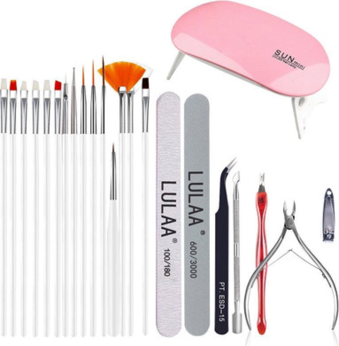 Nageldroger lamp Complete nagel verzorging set manicure met Nagels Gel Leveranciers Nail Art Gereedschap Sets Polijsten Strip Nagelvijl Rvs Dode Huid Schaar Manicure