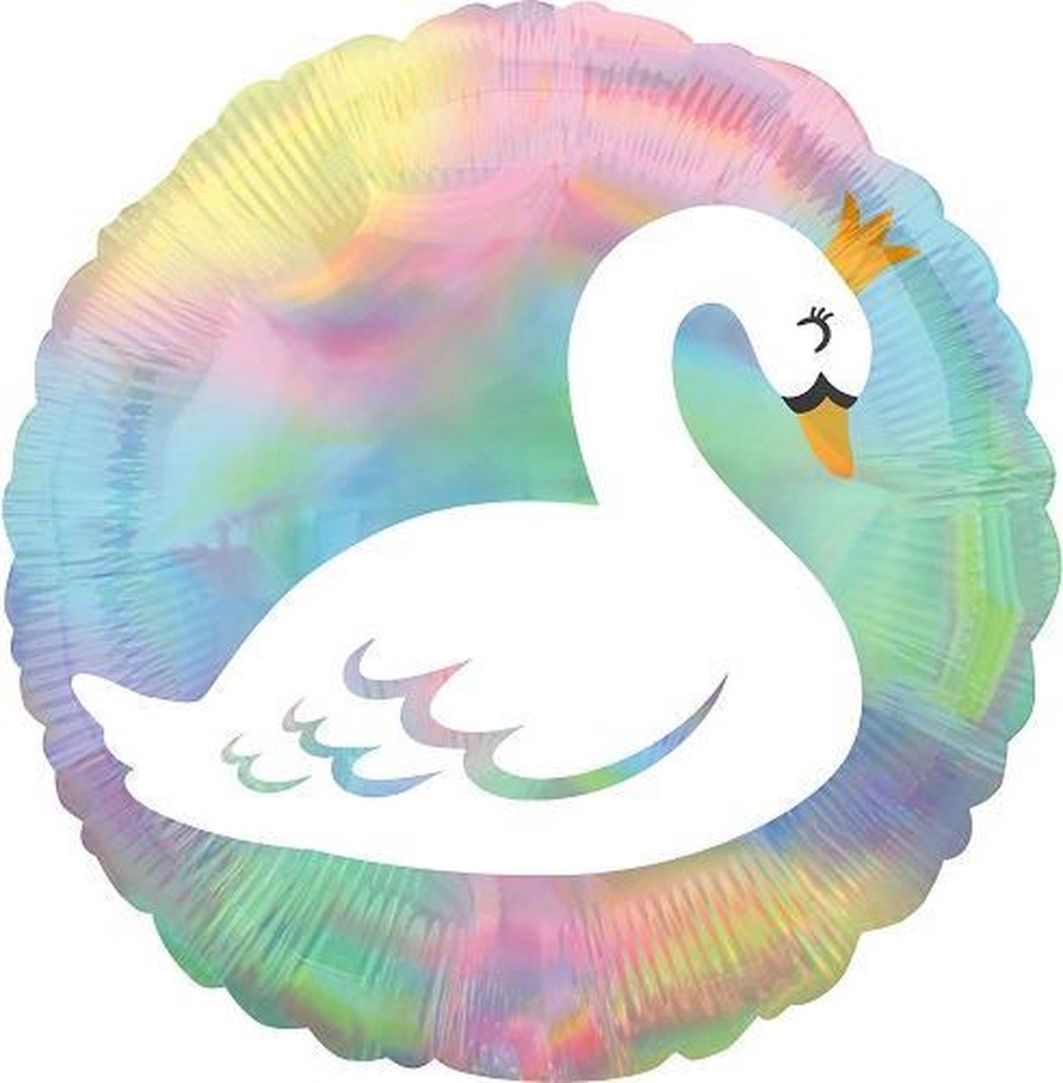 Standard Iridescent Pastel Swan Foil Balloon S55 packaged