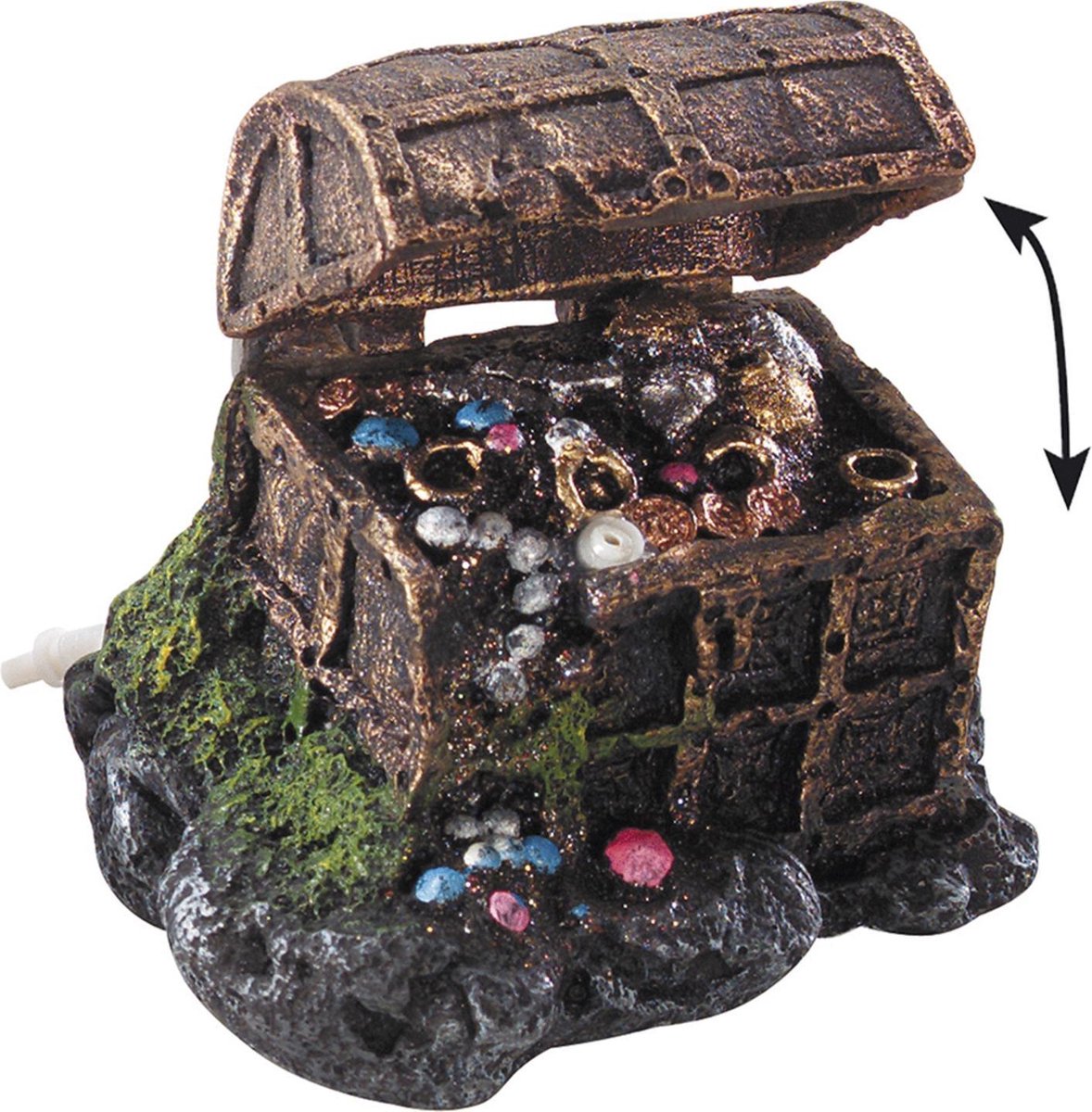 Aqua Della Aquarium decoratie Schatkist Bubble Action - 13 x 10 x 11cm