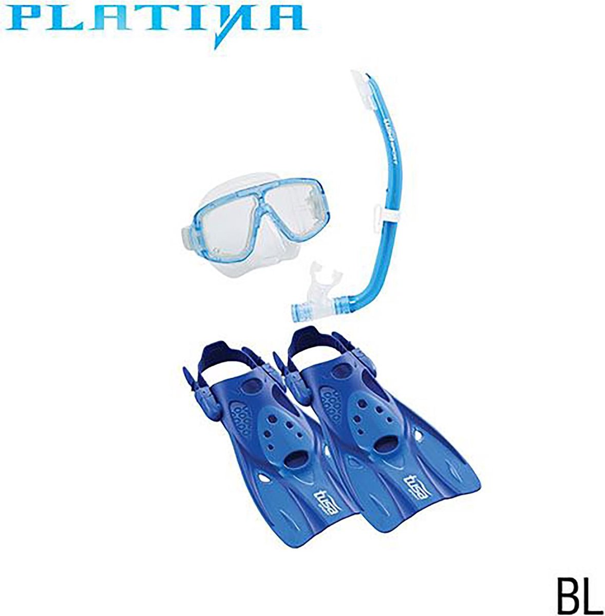 TUSA SPORT Platina Hyperdry Travel snorkelset - blauw - maat L (42-49)