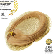 CAIRSTYLING Premium 100% Human Hair | Kleur: Rossig | Clip-in Hair Extensions CS605 | 120 Gram | 51 CM (20 inch) | Haarverlenging | Best Quality Hair Long-term Use | Natuurlijk Haar Volume