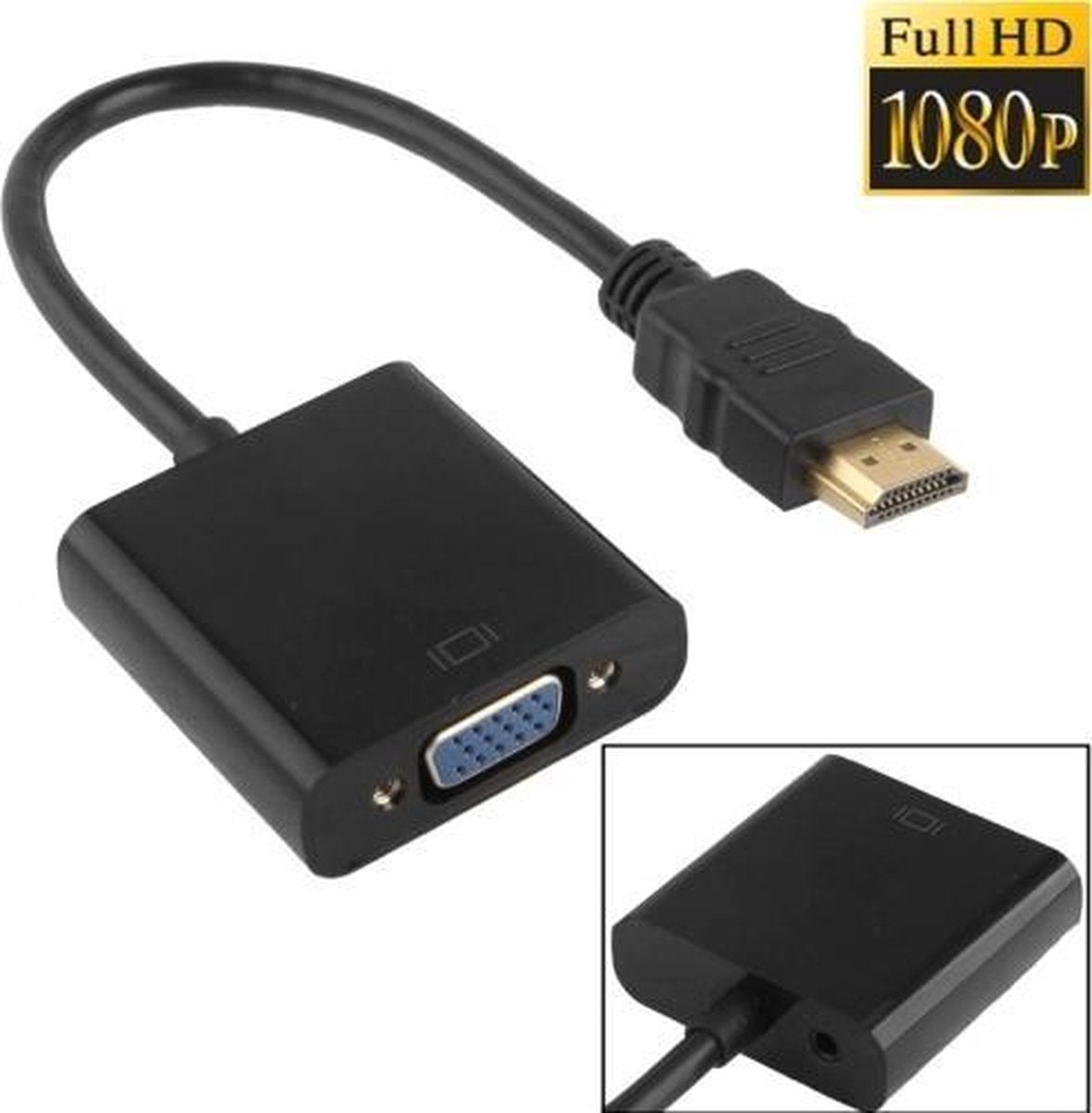 1080P FULL HD HDMI naar VGA + audio output kabel adapter universeel 24cm
