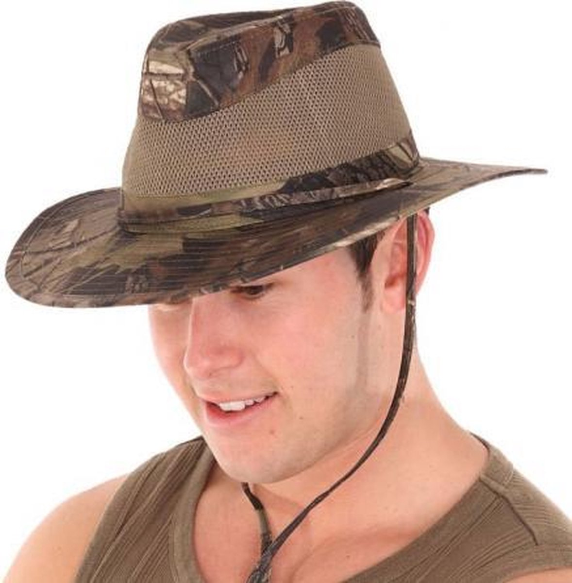Camouflage fedora hoed voor heren 58 cm