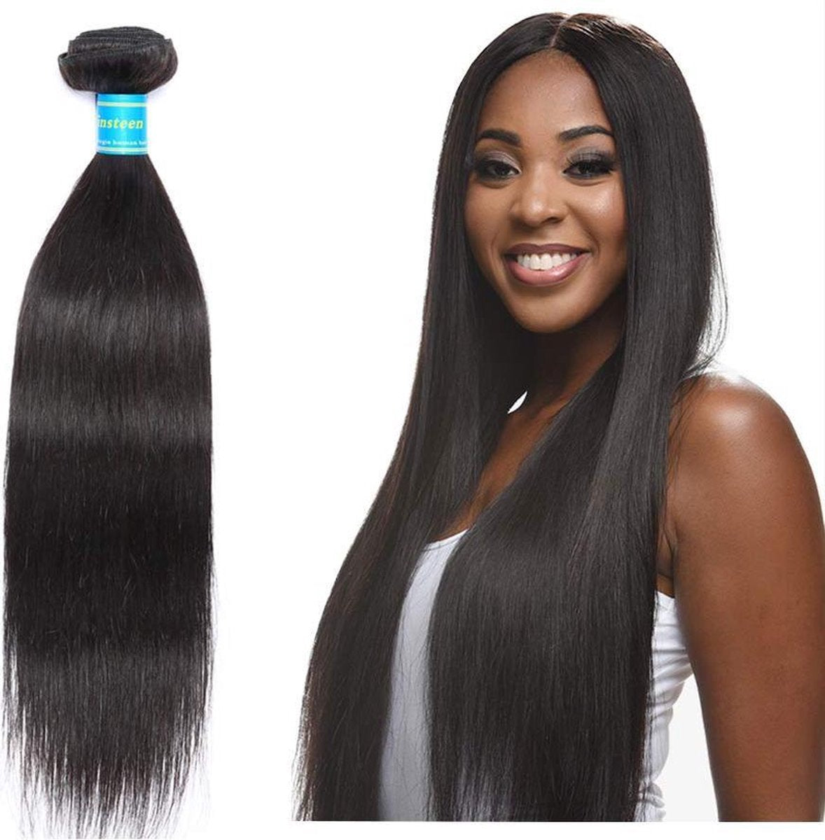 India Hair 100% cheveux humains vierges 14 "naturel noir / brun 100gram