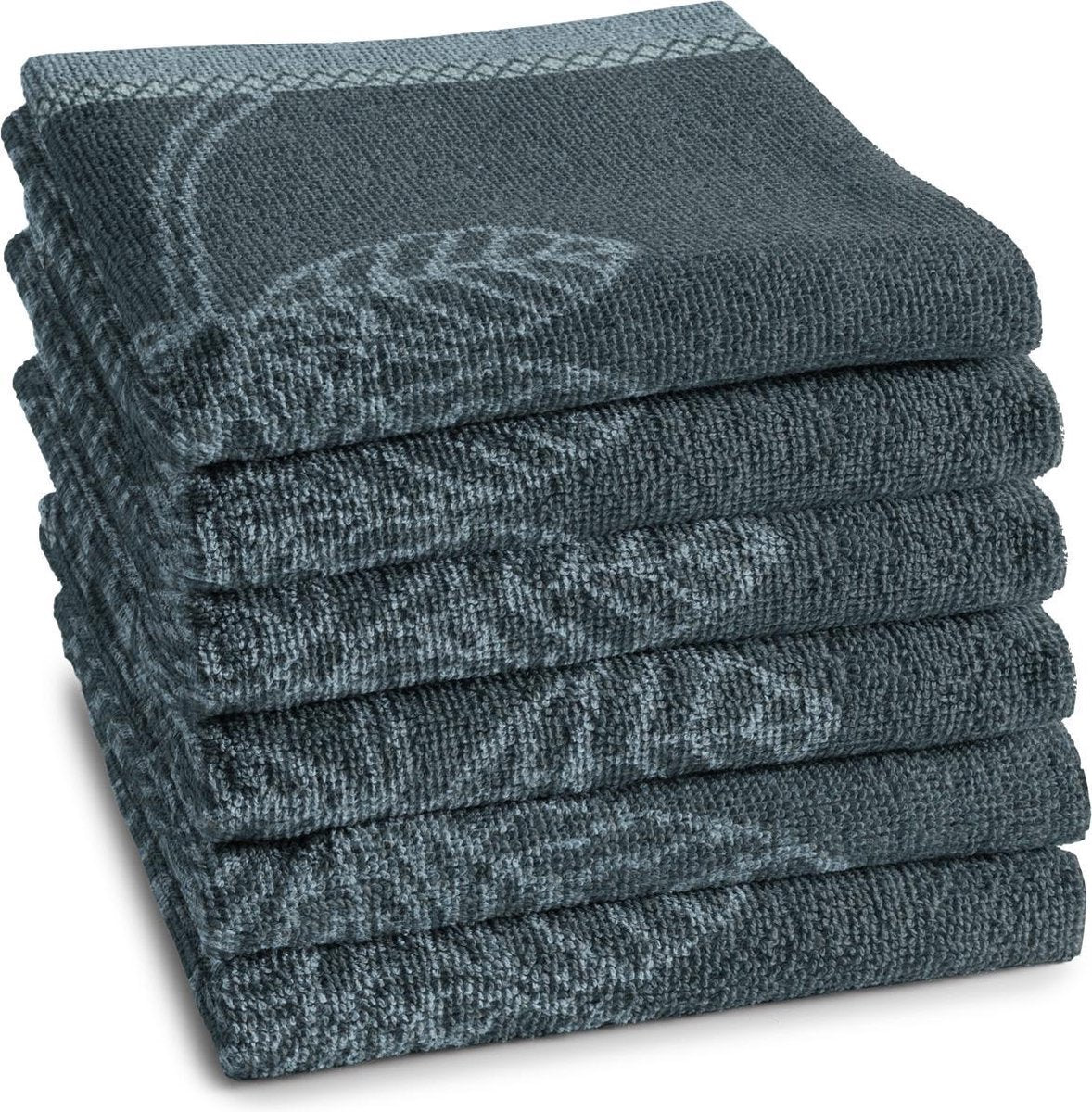 DDDDD Leaves - Keukendoek - Atlantic Blue - 6 stuks