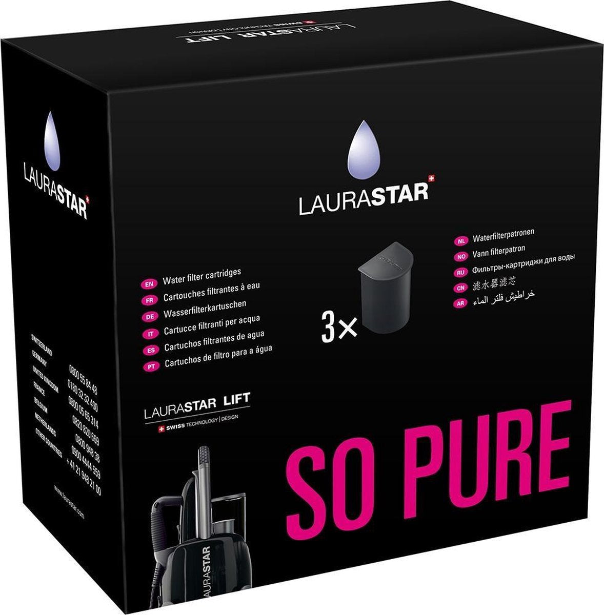 Laurastar So Pure Lift Purify  - anti-kalk patronen - Strijksysteem - 3stuks