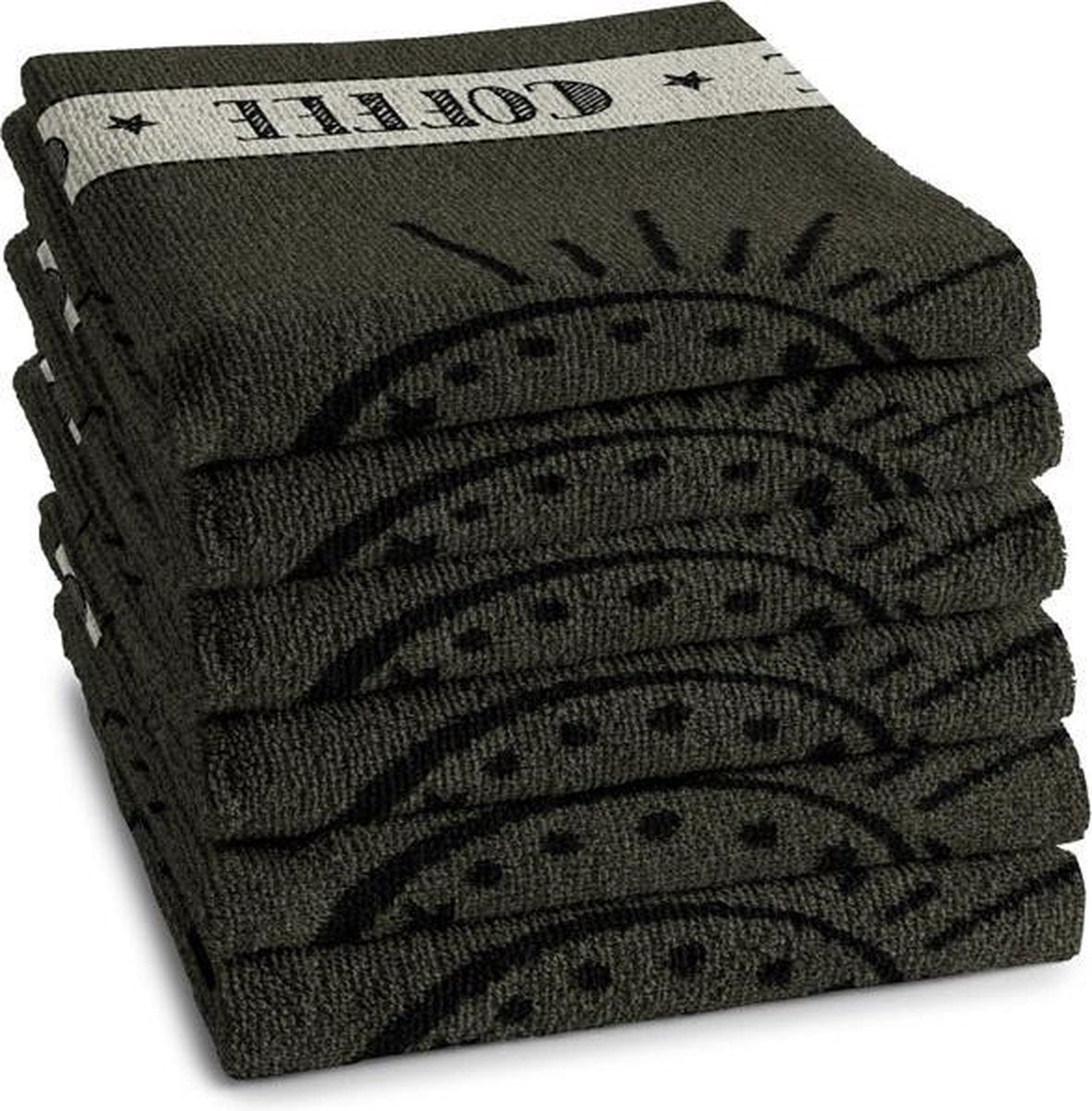 DDDDD Keukendoek Hello Coffee Army (6 stuks)