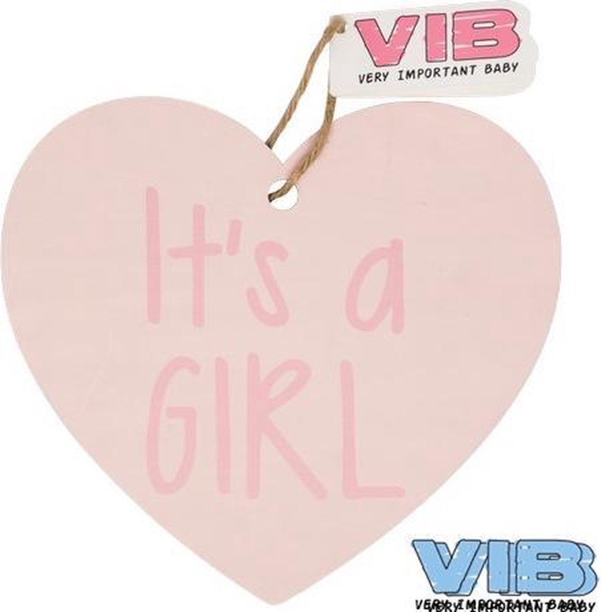 VIB - Kasthanger - Houten Hart - Roze