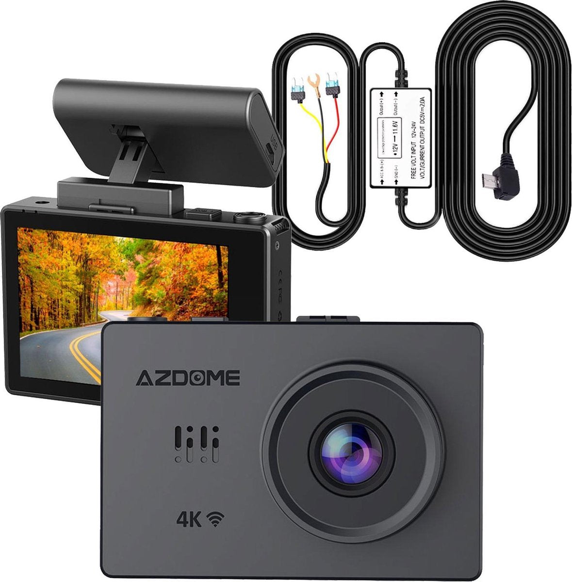 AZDome M10 Pro dashcam - Continue voeding