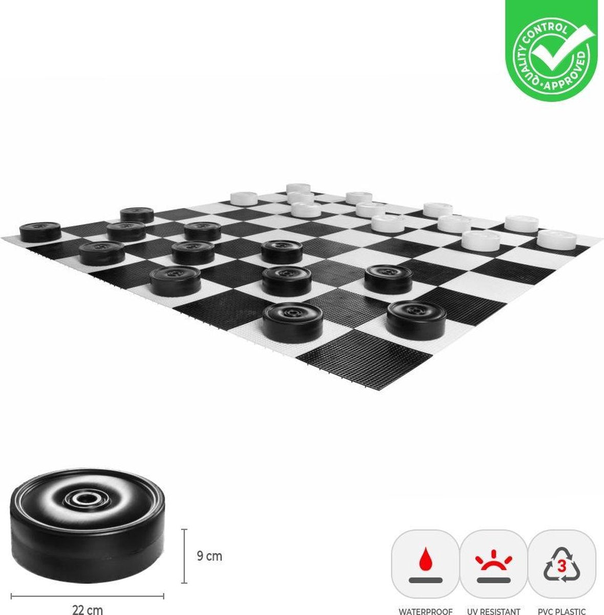 XL Damspel - tot 3 meter - 25 cm stenen - UV Exclusief