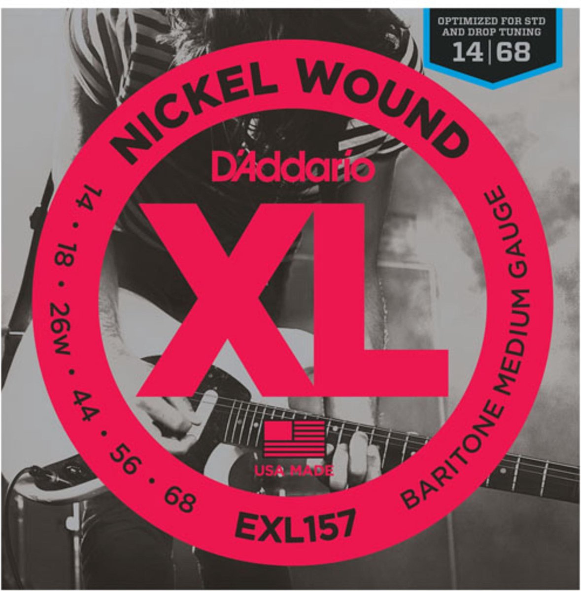E-Git.snaren EXL157 14-68 nikkel omwonden
