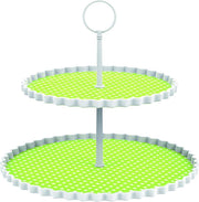 Zak!Designs Etagere Dotty - 2-laags - Ø 21 en 27 cm - Hoogte 23 cm - Groen