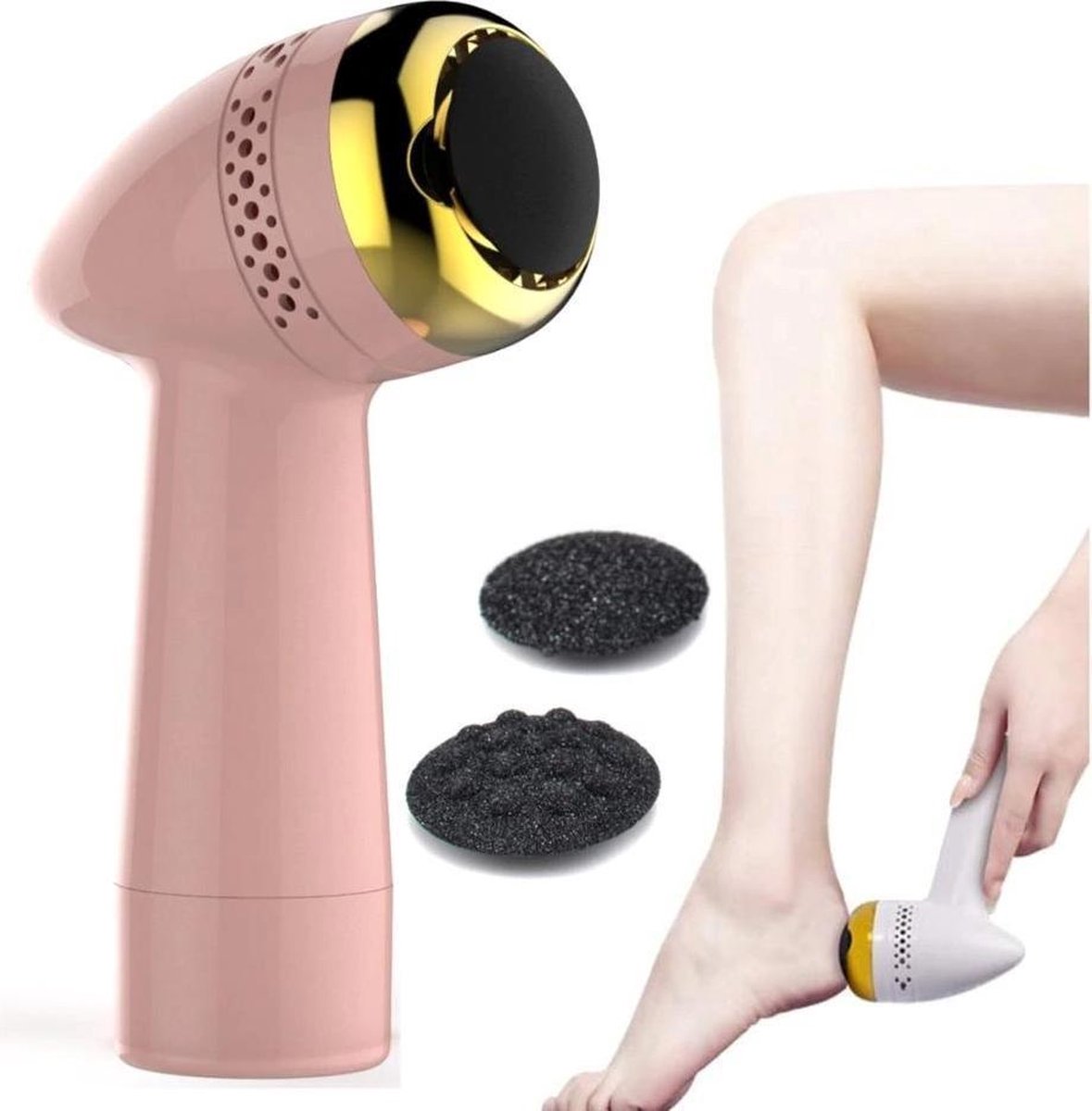 TechU™ Elektrische Eeltvijl Vacuüm Machine – Roze – 3 Opzetstukken – Eelt Verwijderaar en Dode Huidcellen – Pedicure