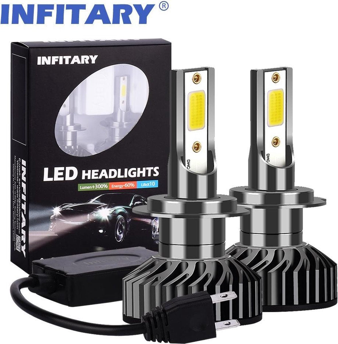 Infitary H7 LED Lamp - CANbus - Wit - 72W - Koplampen - 2 Stuks