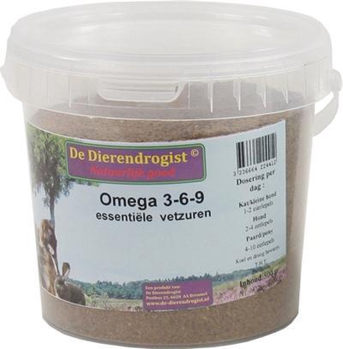 Dierendrogist omega 3-6-9 vetzuren - 500 gr - 1 stuks