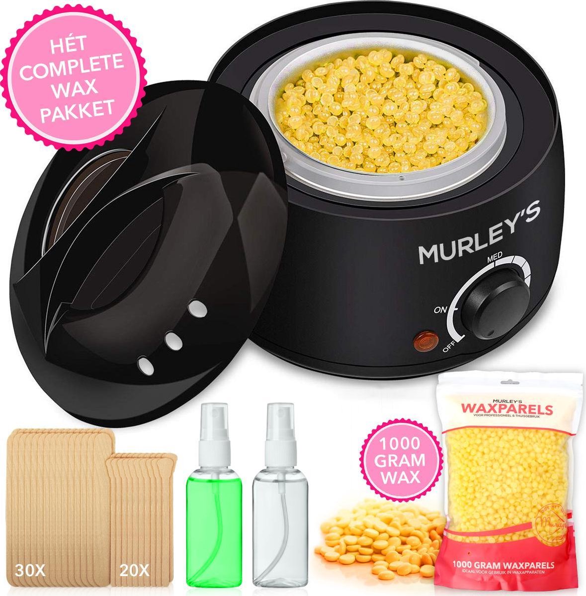 MURLEY'S Pro Wax Ontharing Set 1000 gram Waxbonen