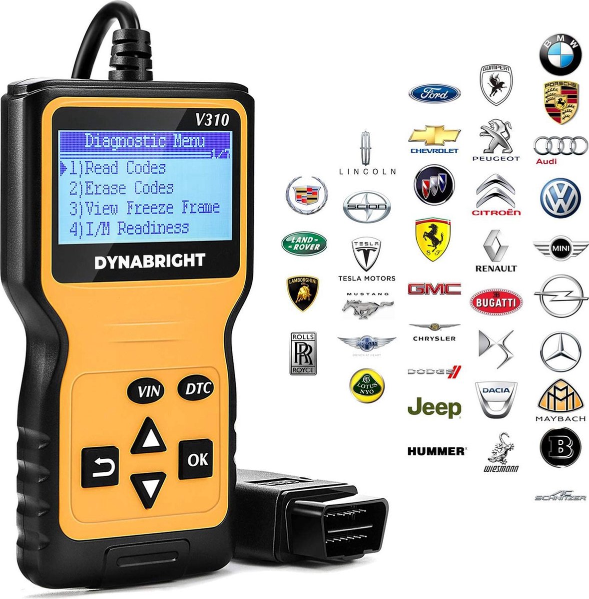 DynaBright - Uitleesapparatuur Auto - OBD2 Scanner voor Auto  - Storing Zoeken - OBD2 - Storing Zoeken - Diagnosecomputer - Uitleesapparatuur - OBDDiagnosecomputer - OBD2 - Uitleesapparatuur - OBD