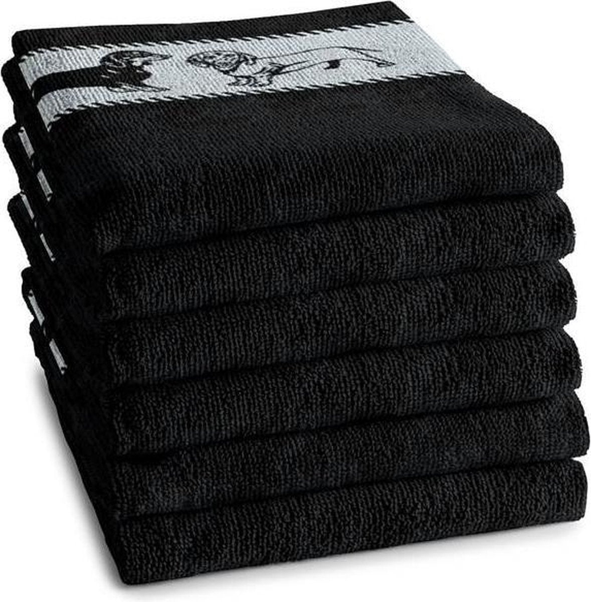 DDDDD Saar - Keukendoek - 50x55 cm - Set van 6 - Black