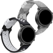 kwmobile 2x horlogeband voor Huami Amazfit GTR (47mm) / GTR 2 / GTR 2e - siliconen band voor fitnesstracker - zwart / wit / grijs / wit
