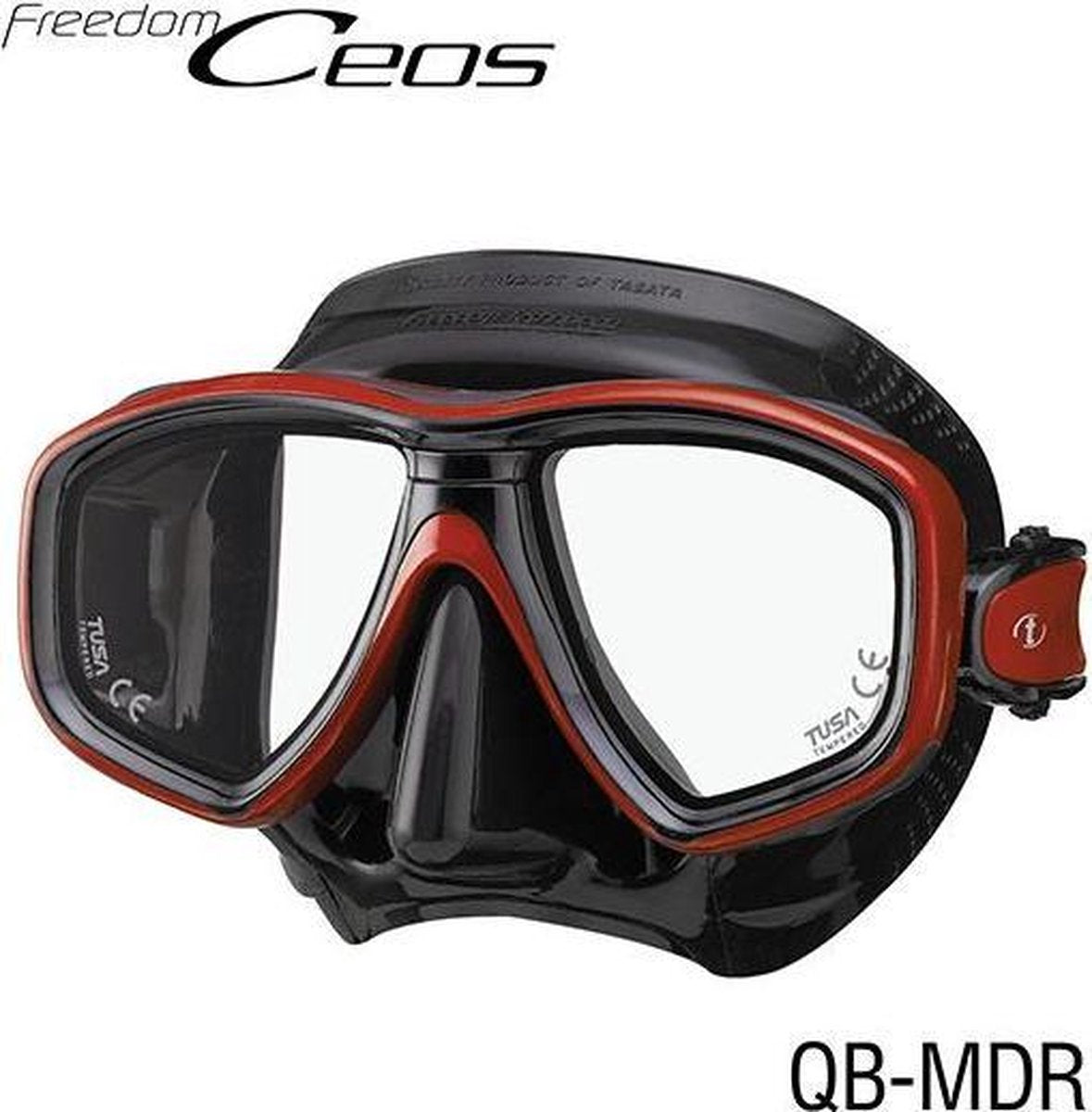 Tusa duikbril Ceos zwart/rood