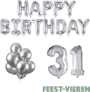 31 jaar Verjaardag Versiering Ballon Pakket Zilver