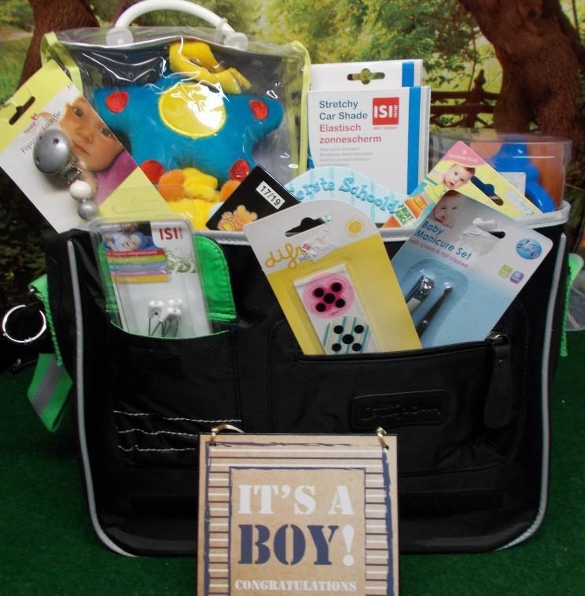 Gevulde pampertas it's a boy