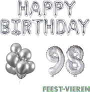 98 jaar Verjaardag Versiering Ballon Pakket Zilver