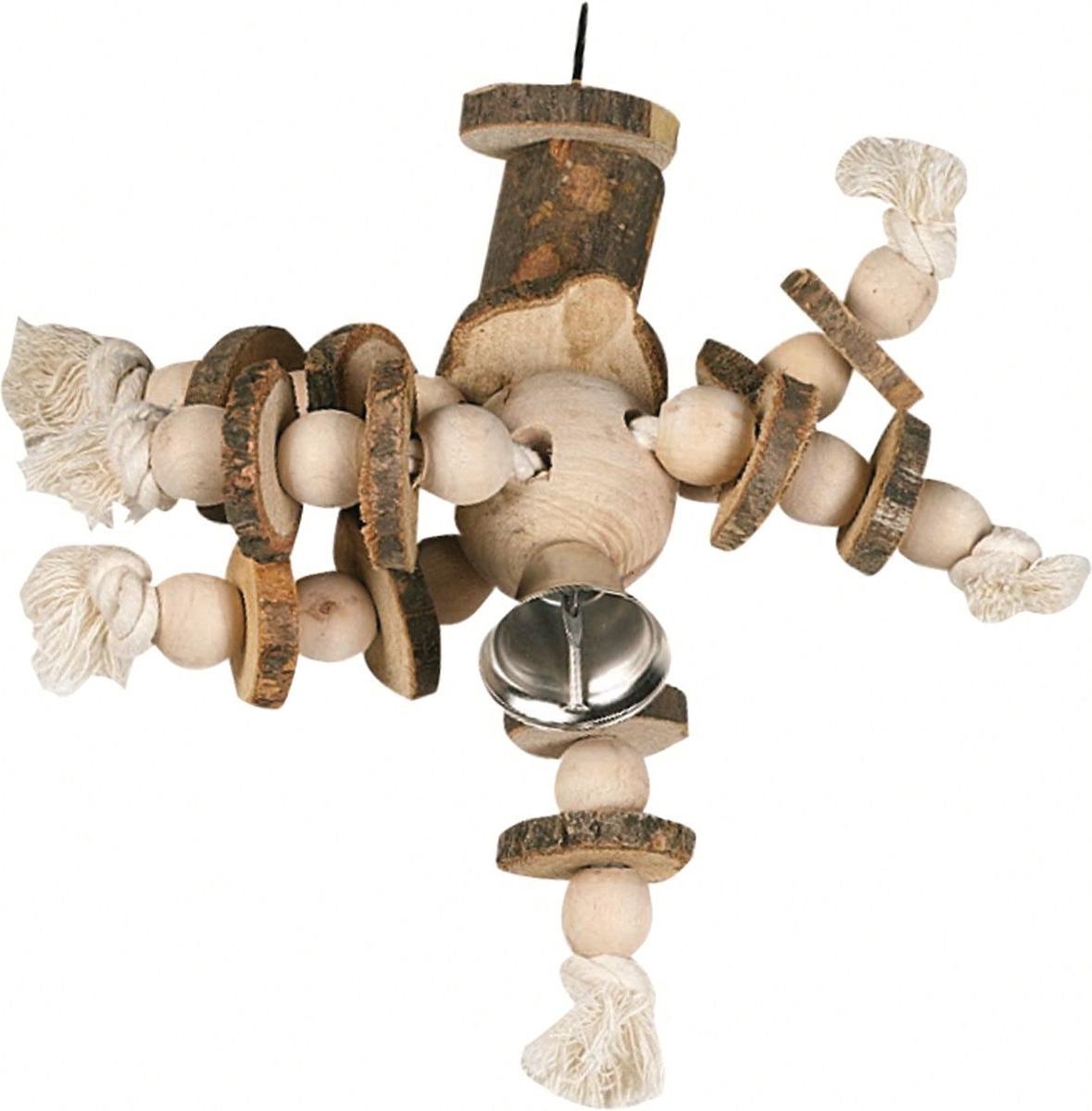 Vogelspeelgoed Kooihanger Hout Met Grote Bel - Bruin - 22 x 22 x 20 cm