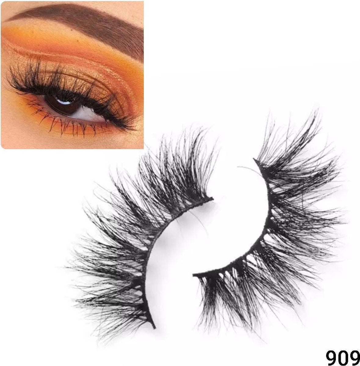 # Dramatic Eyelashes 25mm number 909 # Lange Nepwimpers 25mm nummer 909