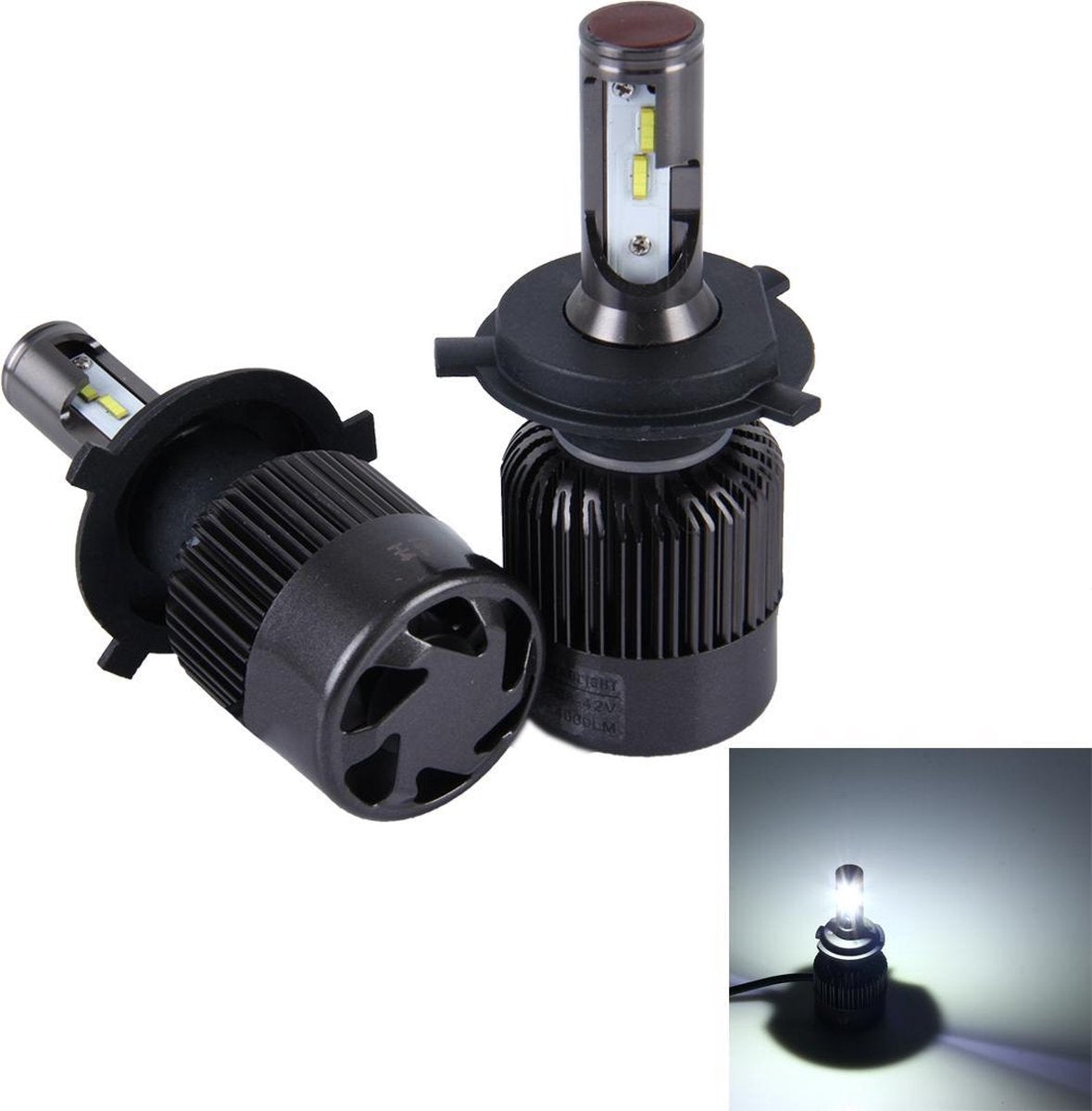 2 stuks H4 30W 4000lm 6000K auto LED koplamp met 6 Philip Lampen