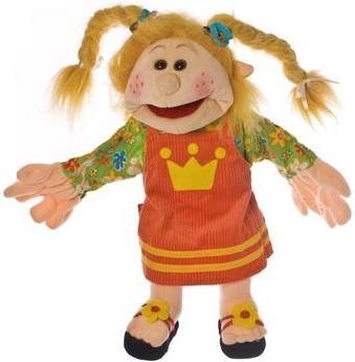 Handpop - kleine Jenny met vlechten - 35cm