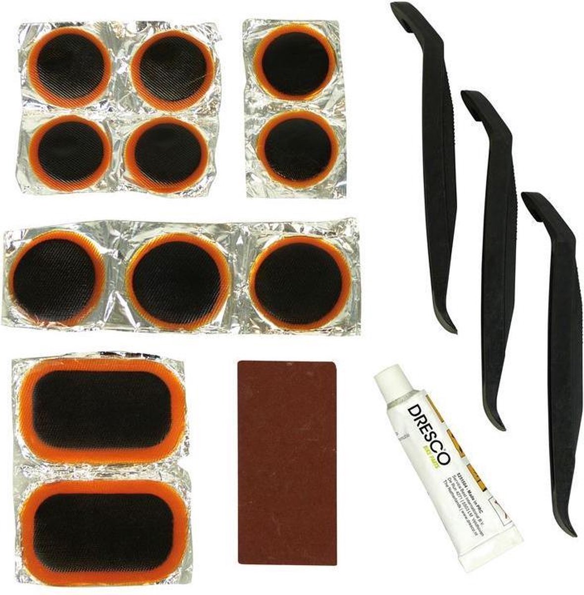 Dresco Reparatieset Fiets - 17-delig - Wit
