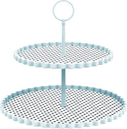 Zak!Designs Etagere Dotty - 2-laags - Ø 21 en 27 cm - Hoogte 23 cm - Wit