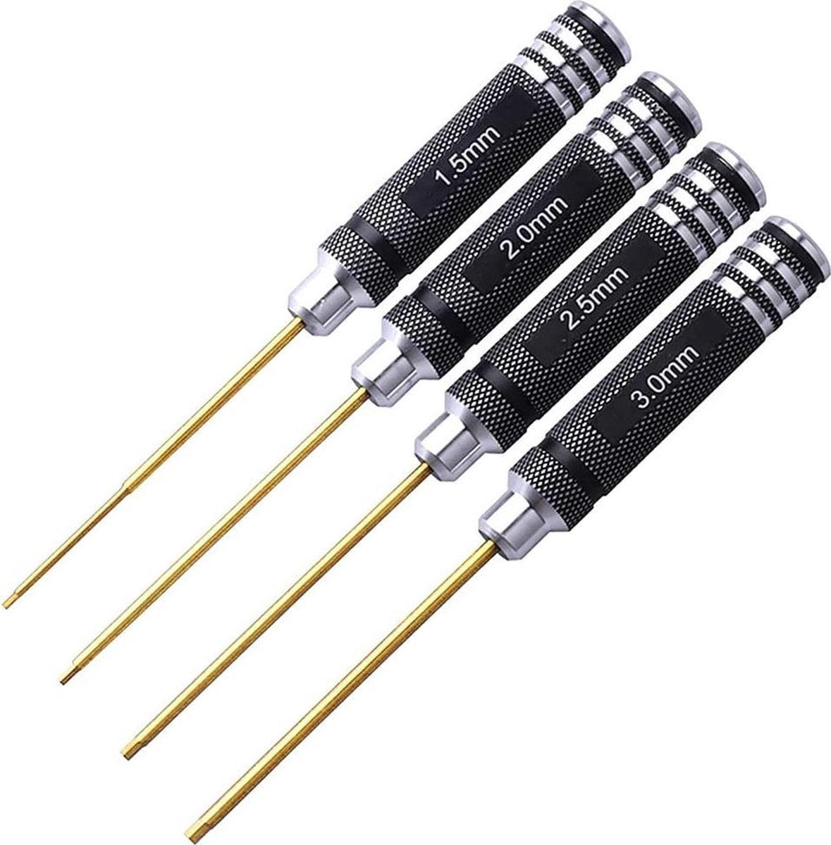 MMOBIEL 4 Stuks Titanium Zeskant Inbus Schroevendraaierset 1.5 / 2.0 / 2.5 / 3.0mm